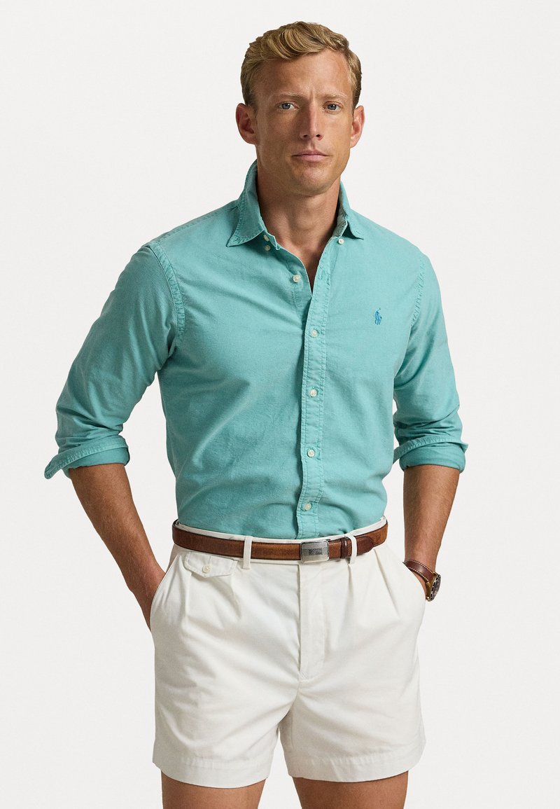 Polo Ralph Lauren - SLIM FIT GARMENT-DYED OXFORD SHIRT - Button down-skjorte - deep seafoam, Forstørre
