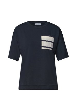 Street One, T-SHIRT MIT RUNDHALS UND BRUSTTASCHE - T-Shirt print - shadowed navy