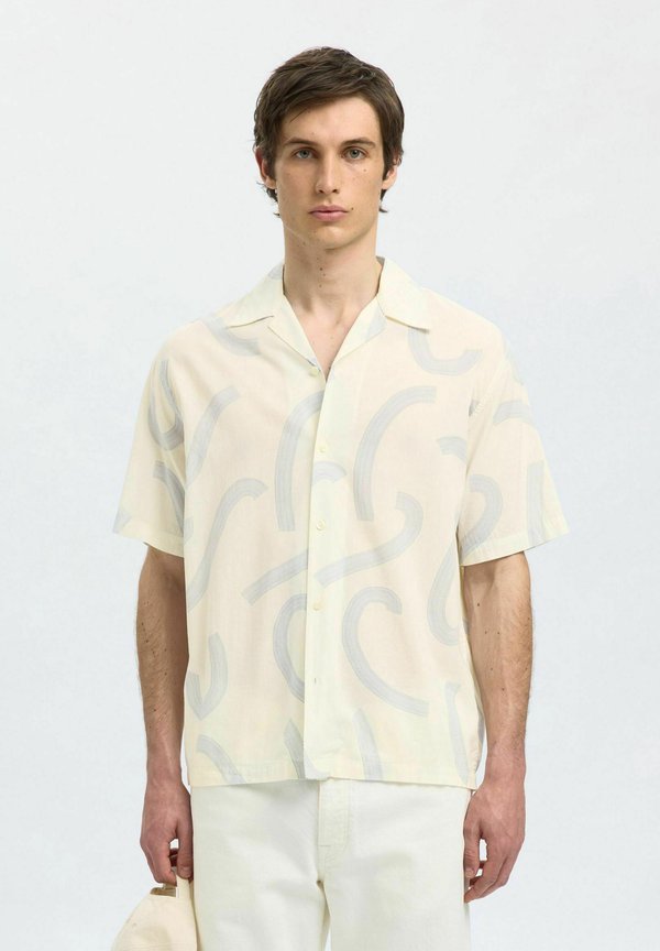 KURZARM PRINT - Hemd - egret