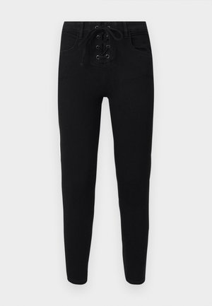 ONLY Petite, ONLPOWER TIE LACE - Jeans Skinny Fit - black denim