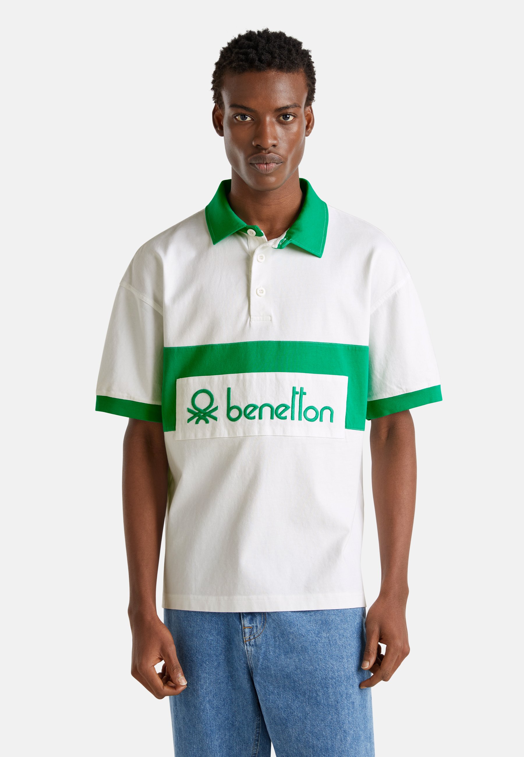 United Colors of Benetton RUGBY Polo shirt white Zalando