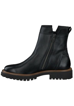 Enkellaarsjes met plateauzool - black