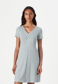 TOM TAILOR - EASY  DRESS - Dzsörzéruha - green white Miniatűr kép 1