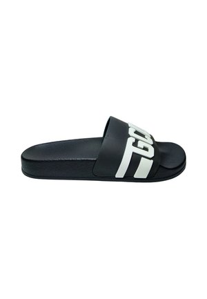 GCDS, SCARPE UOMO GCDS SLIDERS LOGO CHAIN BLACK-WHITE - Ciabattine - nero