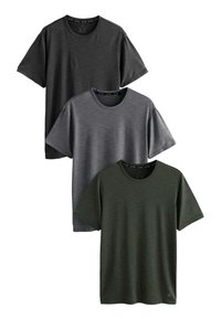 3 PACK - Základné tričko - khaki green slate grey black