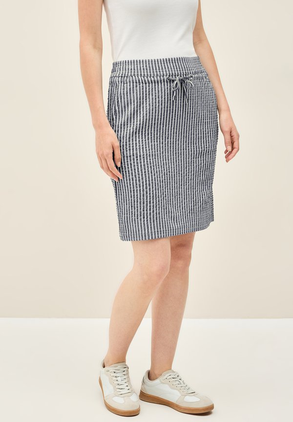 GESTREIFTER - Bleistiftrock - blau