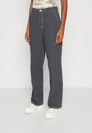 ONLMERLE STRAIGHT STRIPE - Pantalones - night sky/white