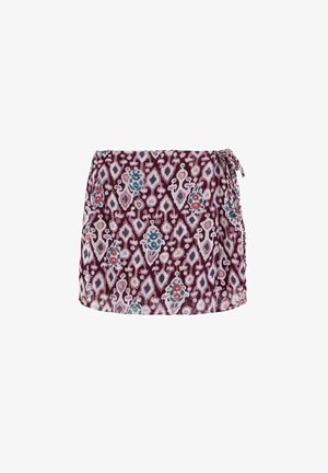 Scalpers, SCALPERS IKAT MINI SKIRT - Wikkelrok - pink burgundy