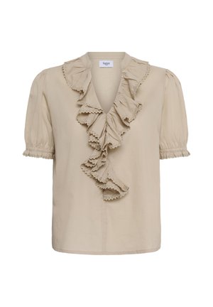 Saint Tropez, LOUSASZ SS BLOUSE - Blusa - plaza taupe