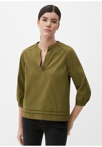 s.Oliver LONGSLEEVE MIT SPITZEN-DETAILS - Camicetta - olivgrün