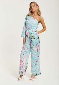 Liquorish ABSTRACT PRINT ONE SHOULDER - Jumpsuit - blue