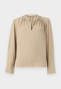 V NECK BLOUSE - Pusero - camel