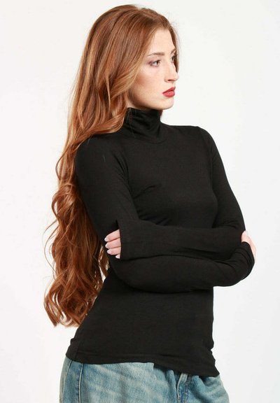 Dondup COLLO ALTO - Maglietta a manica lunga - black