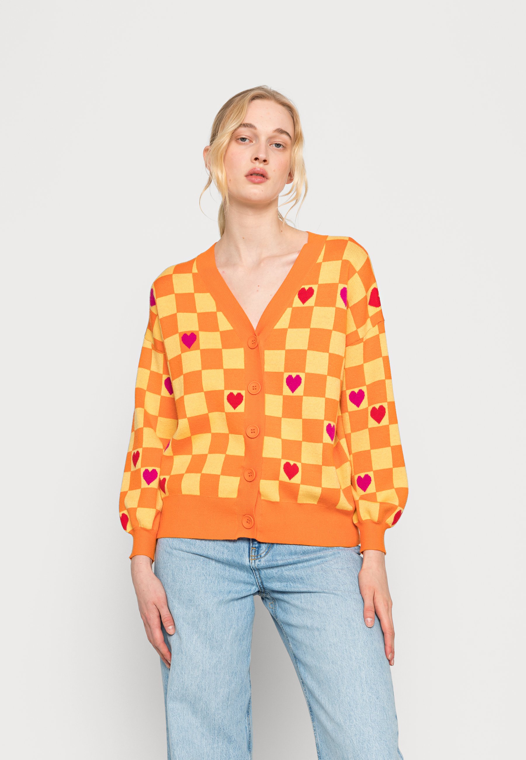 Never Fully Dressed ORANGE HEART BOXY CARDI - Cardigan - orange - Zalando.ie