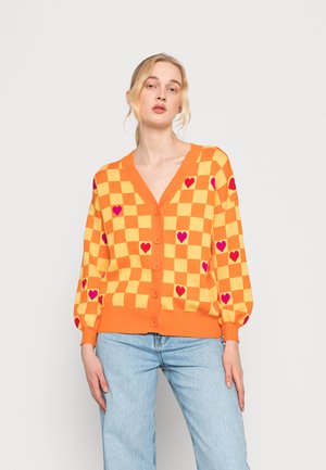ORANGE HEART BOXY CARDI - Cardigan - orange