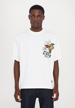 Evisu DARUMA WITH STICKERS TEE - Print T-shirt - white