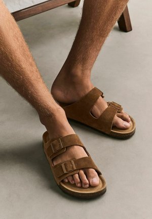 Next, DOUBLE STRAP SANDALS STANDARD - Mules - new tan brown