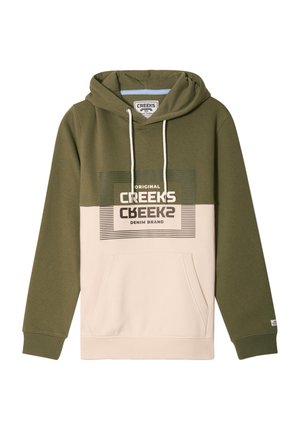 Creeks AMERICAN INSPIRATION FASHION COOL EASY KAPUZENPULLOVER HOODIE MIT  TASCHE  - Hoodie - vert kaki