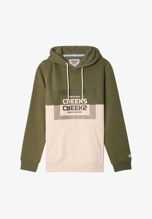 Creeks AMERICAN INSPIRATION FASHION COOL EASY KAPUZENPULLOVER HOODIE MIT  TASCHE  - Hoodie - vert kaki