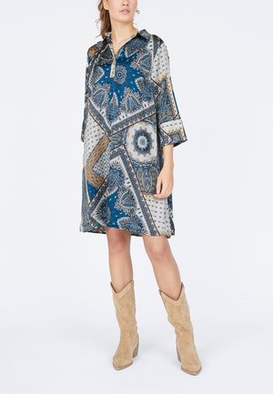 Skjortekjole - navy paisley