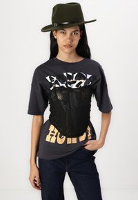 Noisy May NMIDA HOWDY CHICA - T-shirt imprimé - obsidian