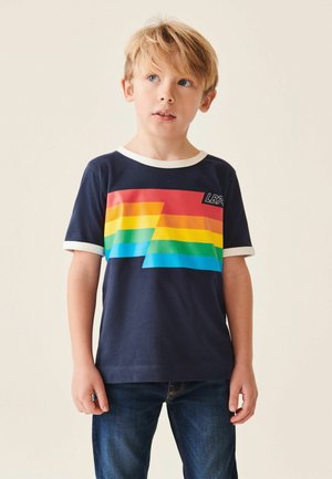 SHORT SLEEVE RAGLAN COLOURFUL - REGULAR FIT - T-shirt con stampa - navy ecru stripe