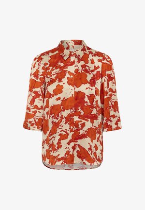 Soaked in Luxury, SLCLERO PRINTED SHORT SLEEVE - Skjortebluser - pureed pumpkin flower print