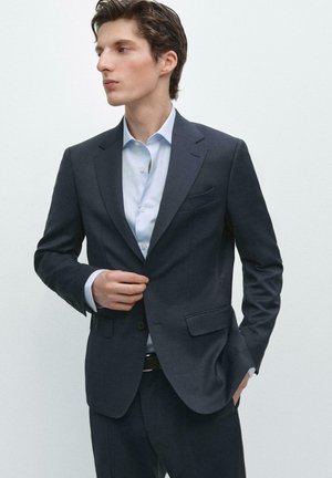 Massimo Dutti, Voluminous linen-blend flowing trousers - Anzugsakko - blue