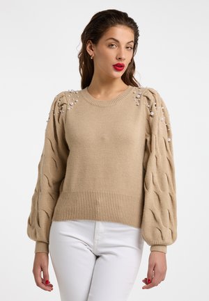 faina, Striktrøje - beige
