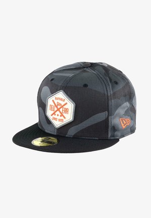 New Era HEXAGON PATCH CAMOUFLAGE BASE DARK GRAY 59FIFTY BASECAP MIT CAPS - Cap - grau