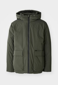 HOODED SHORT PUFFER - Vinterjakker - olive gray
