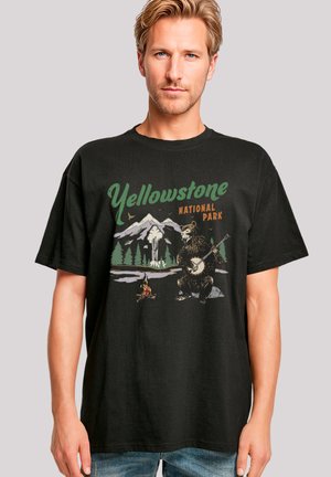 US NATIONAL PARKS YELLOWSTONE BEAR PLAYING BANJO - T-Shirt print - schwarz
