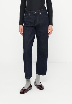 ONLEMILY CROP - Blugi loose fit - dark blue denim