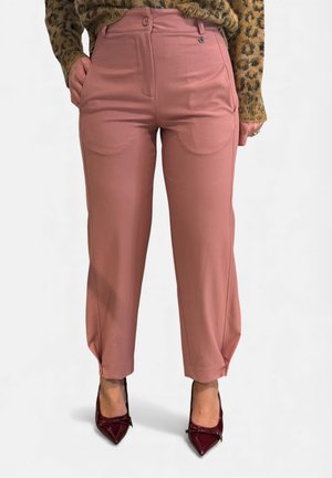 BARREL LEG CON BOTTONE SUL FONDO - Chino - rosa
