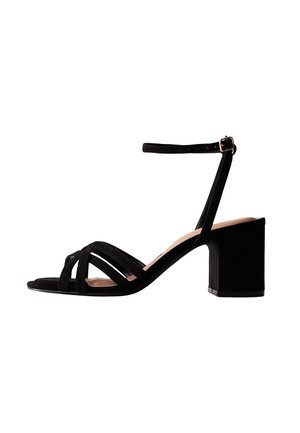STRAPPY BLOCK HEEL  - Sandalias - black