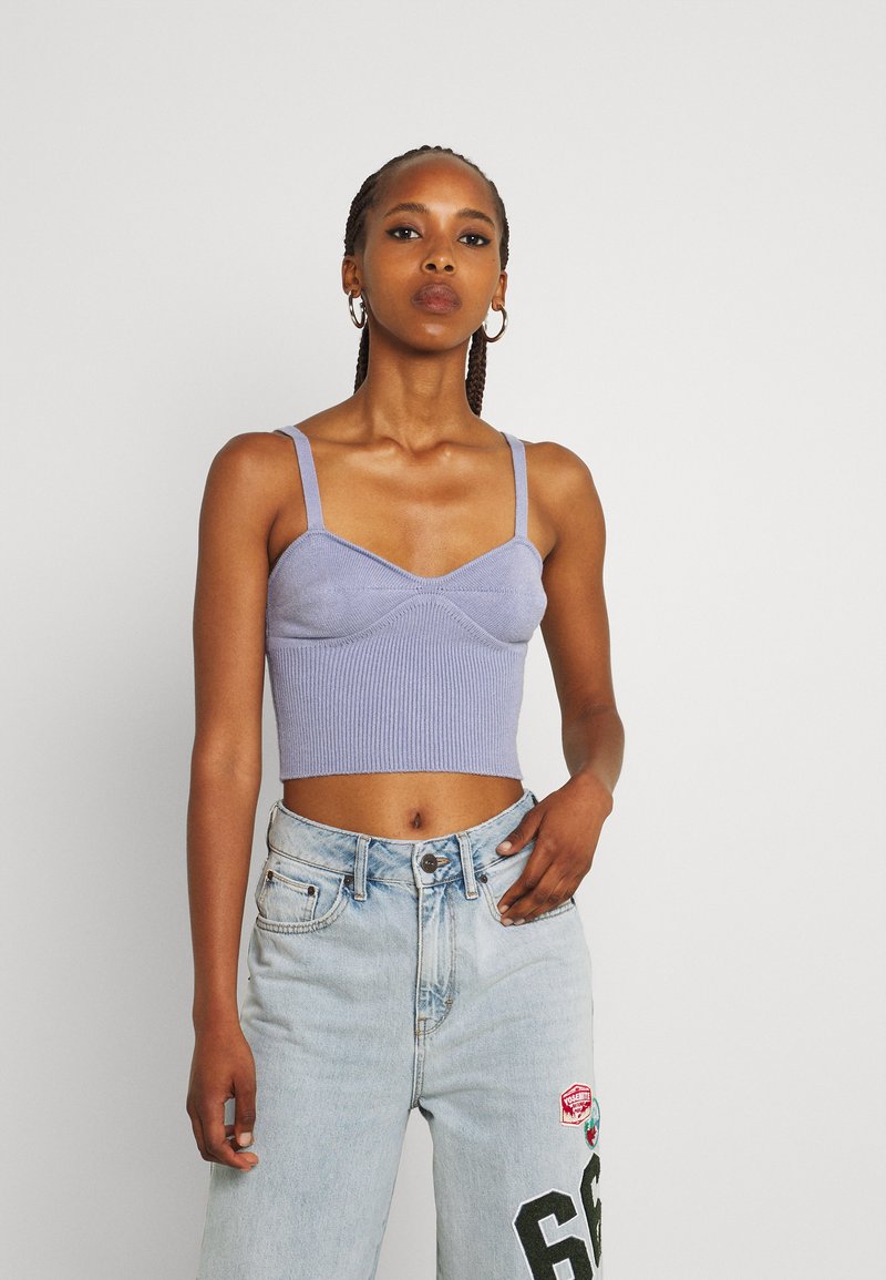 Missguided RUCHED BUST CAMI Top blue Zalando.de