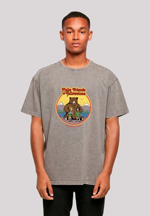 US NATIONAL PARKS MAKE FRIENDS AT YELLOWSTONE - T-Shirt print - asphalt