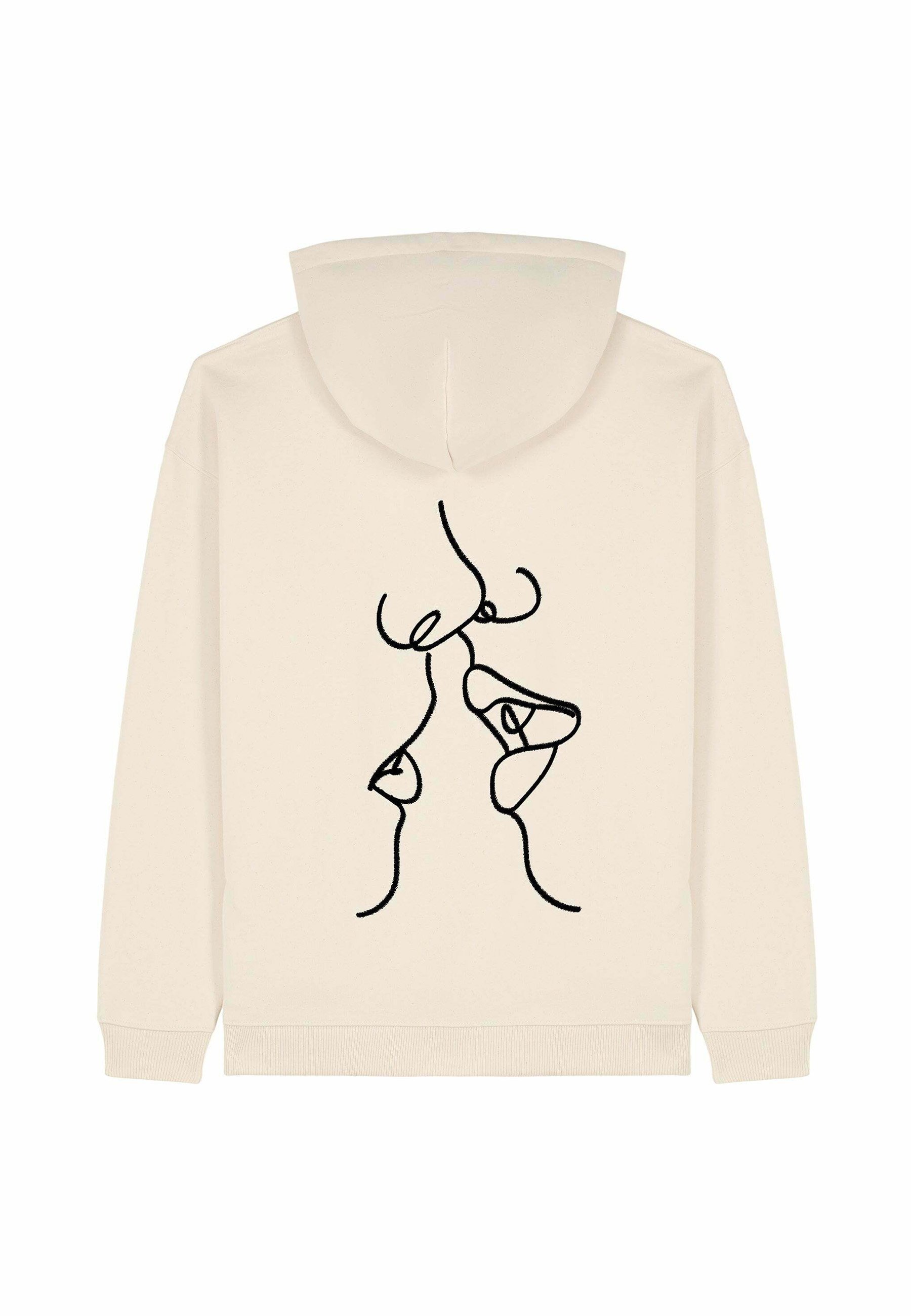 Mira Paris KISS BACK UNISEX OVERSIZED Hoodie off white/crème