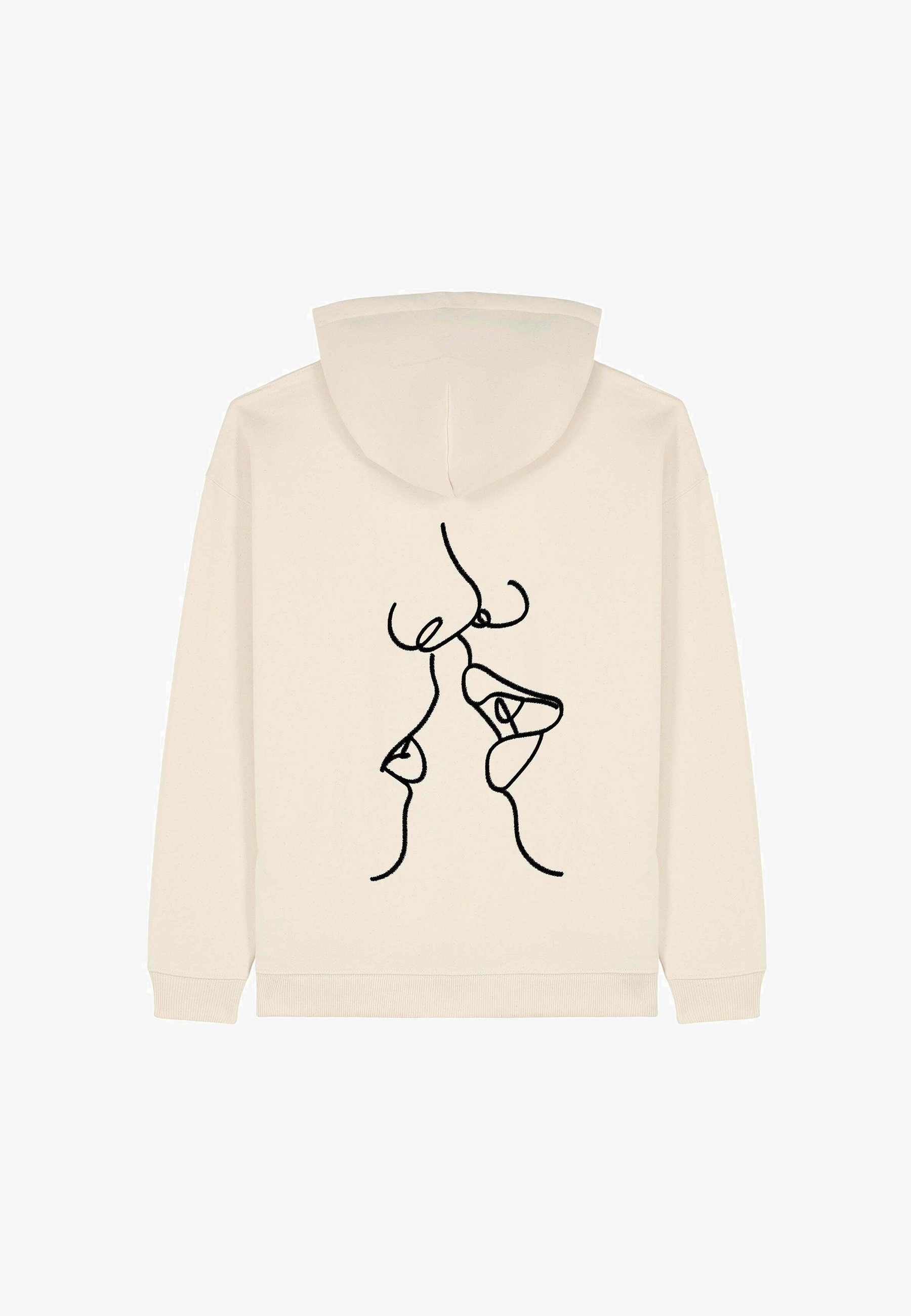 Mira Paris KISS BACK UNISEX OVERSIZED Hoodie off white/crème