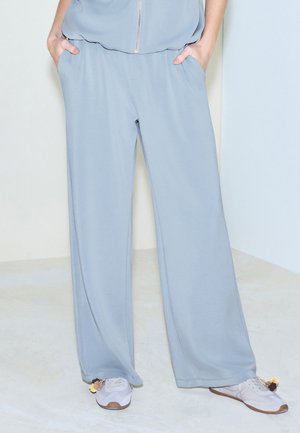 Next REGULAR FIT - SLINKY WIDE LEG JOGGERS - Dresside alumine osa - light blue