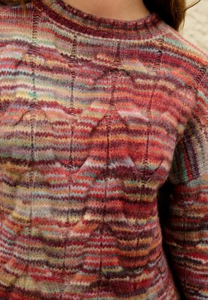 Next CABLE CREW NECK - Stickad tröja - red spacedye print