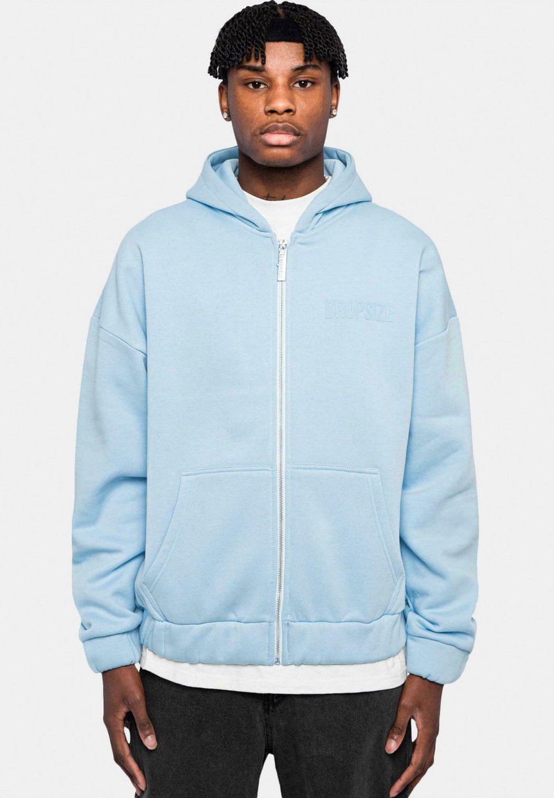 Dropsize SUPER HEAVY HD PRINT Zip-up sweatshirt baby blue/blue