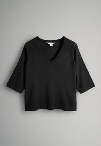 THE SET REGULAR FIT - 3 PACK V-NECK - Strickpullover - black cream taupe brown