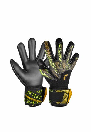 ATTRAKT DUO FINGER SUPPORT - Goalkeeping gloves - black gold-coloured yellow black