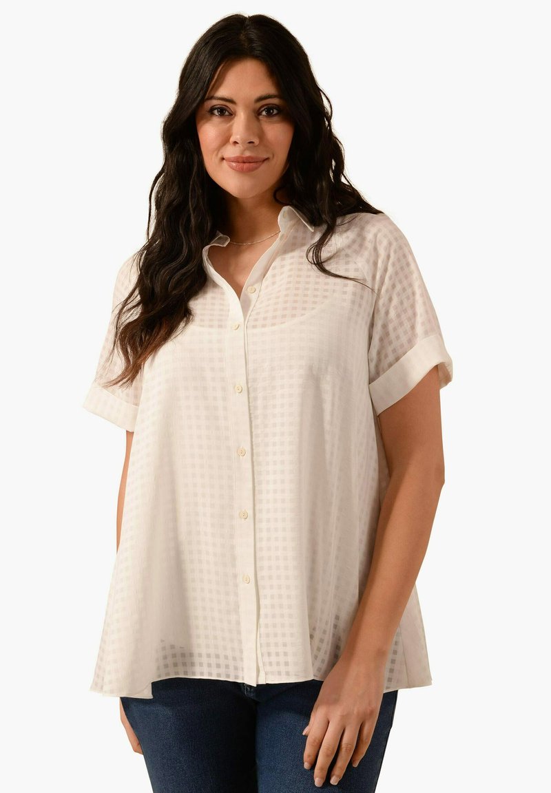 Live Unlimited London SHORT SLEEVE Hemdbluse white/weiß Zalando.at