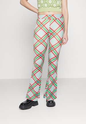 Neon & Nylon AUDREY FLARED PANTS - Pantalon classique - aruba blue multi