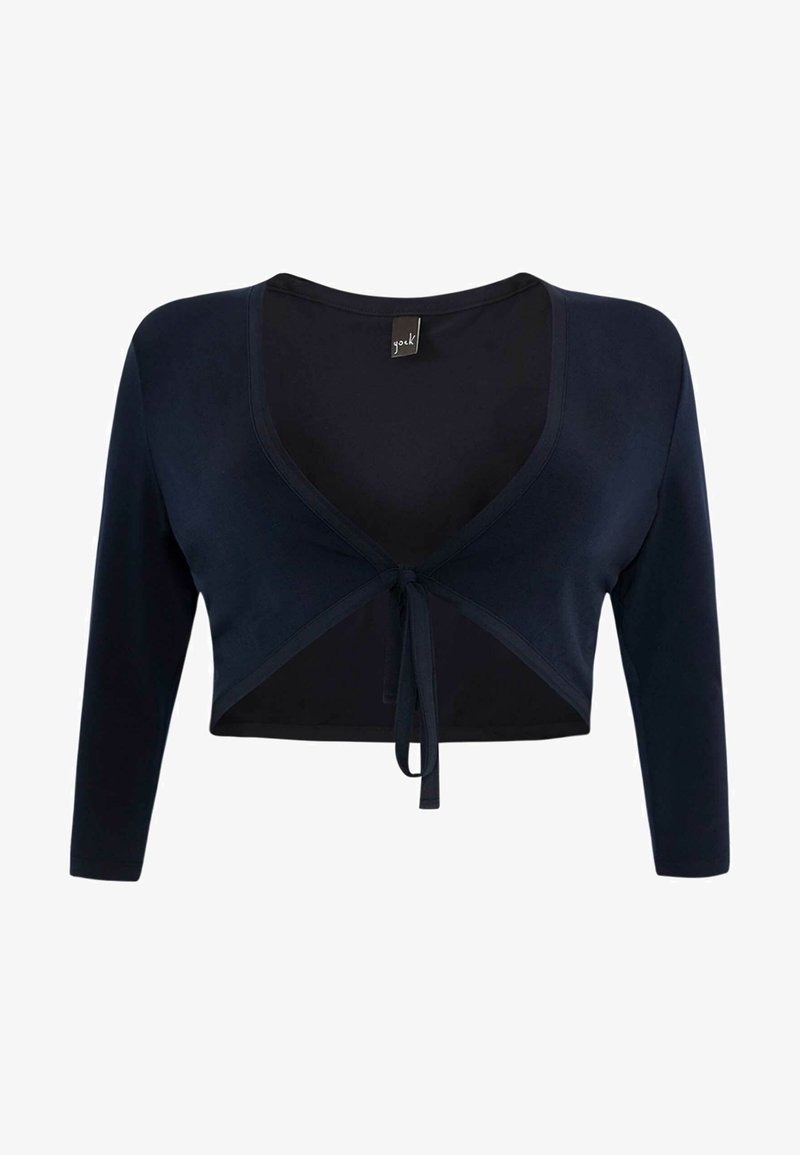 YOEK MET LANGE MOUWENV - Strickjacke - blue