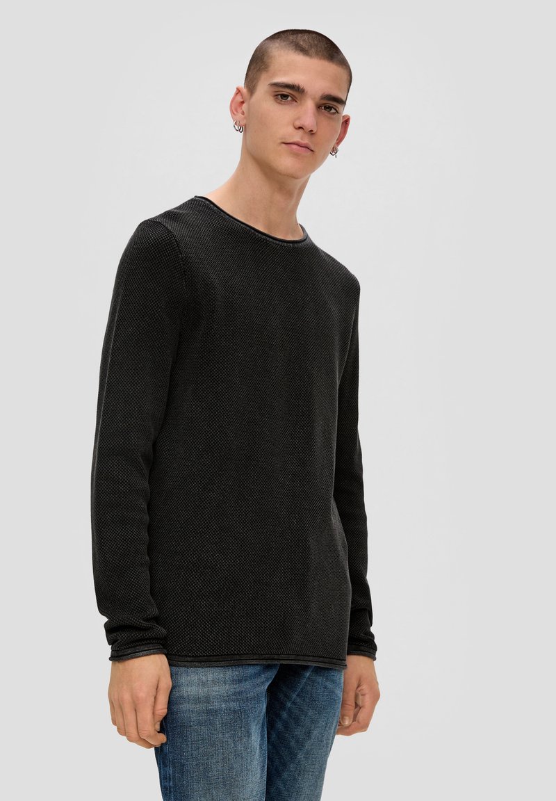 QS MIT MUSTERSTRUKTUR - Trui - schwarz