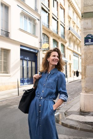 PULZ PZDORI - Denimové šaty - medium blue denim