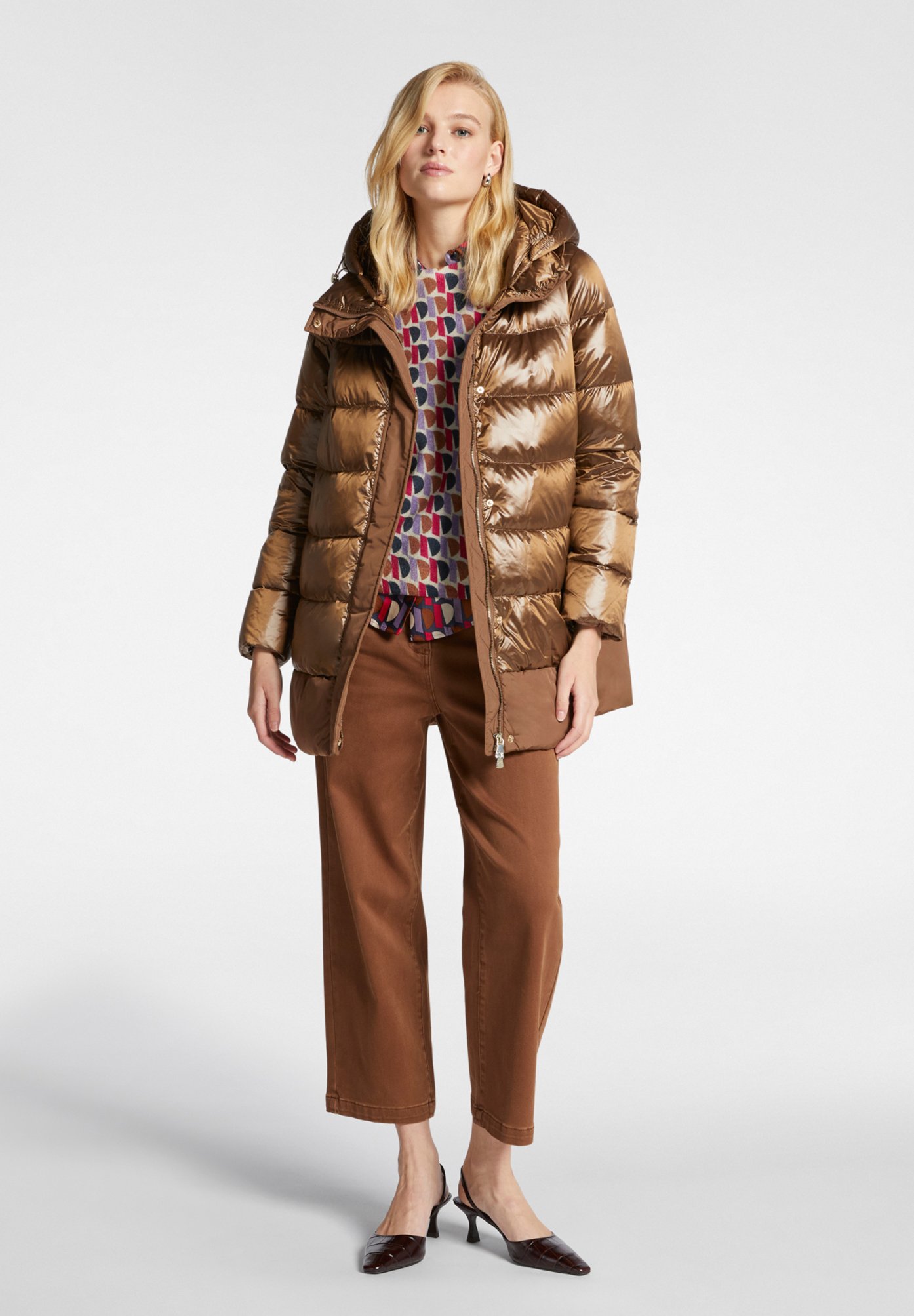 Elena Mirò Abrigo de plumas marrone/marrón